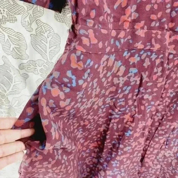 Moussy Wrap Pattern Short sleeve Ruffle Mini Shirt Dress One size/‎ S/M - Picture 8 of 10